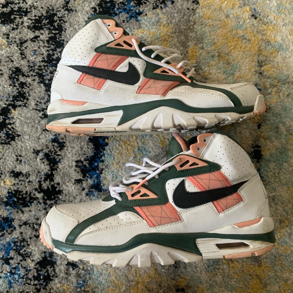 Nike White, Green, and Pink Sneakers